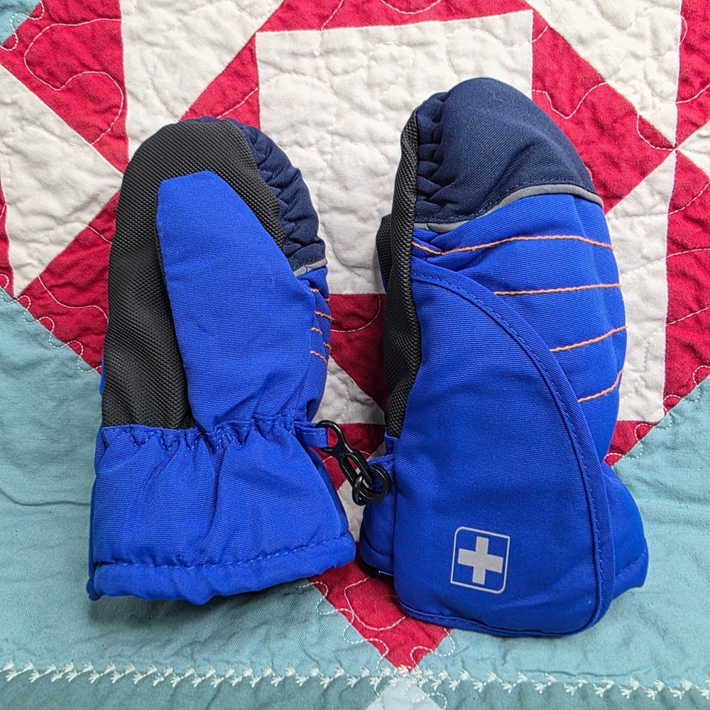 Swiss Tech Performance Gear Blue Toddler Kids Mittens Hook Loop Closure One Size